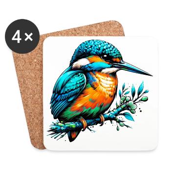 Kingfisher - Coasters (set of 4) - white - Front