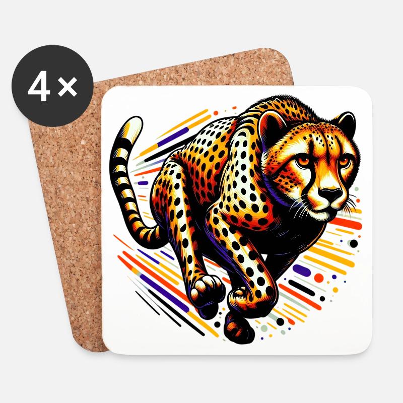 Gepard - Untersetzer (4er-Set) - Weiß