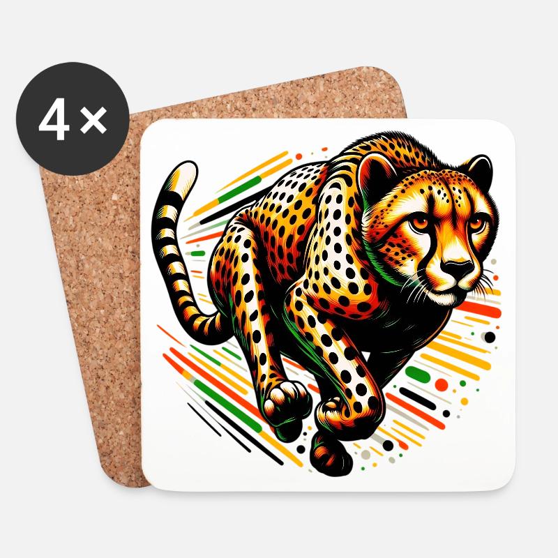 Gepard - Untersetzer (4er-Set) - Weiß