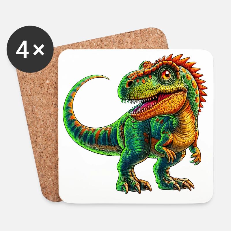 Dinosaurier - Untersetzer (4er-Set) - Weiß
