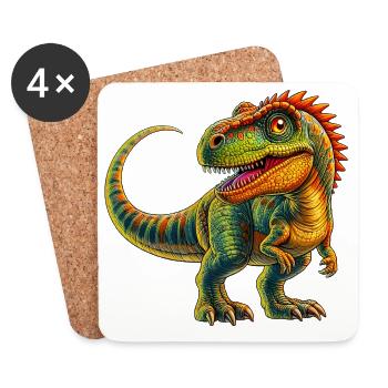 Dinosaure - Dessous de verre (lot de 4) - blanc - Devant