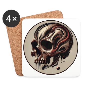 Ornate skull - Coasters (set of 4) - white - Front
