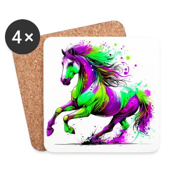 Pferd - Untersetzer (4er-Set) - Weiß - Vorne
