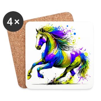 Cheval - Dessous de verre (lot de 4) - blanc - Devant