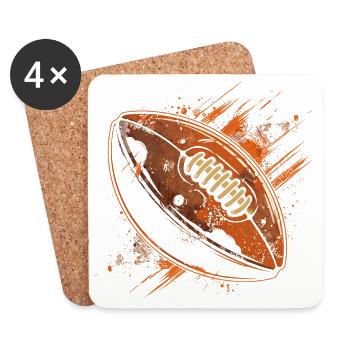 Football Ball - Coasters (set of 4) - white - Front