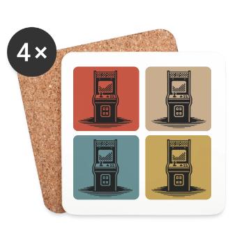 Retro Gaming Machines 80s - Coasters (set of 4) - white - Front