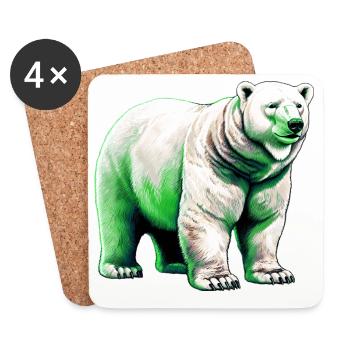 White polar bear - Coasters (set of 4) - white - Front