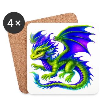 Dragon - Coasters (set of 4) - white - Front