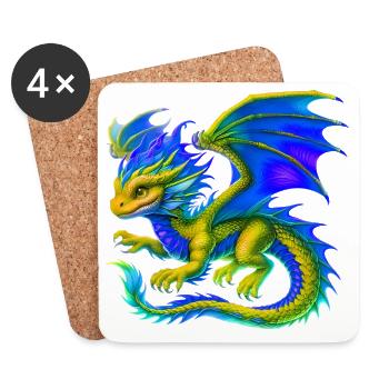 Dragon - Coasters (set of 4) - white - Front