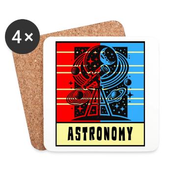 Kosmisches Universum Retro Style - Untersetzer (4er-Set) - Weiß - Vorne