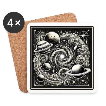 Astronomie Vintage Design - Untersetzer (4er-Set) - Weiß - Vorne