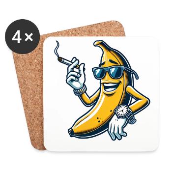 Cool banana with style - Coasters (set of 4) - white - Front