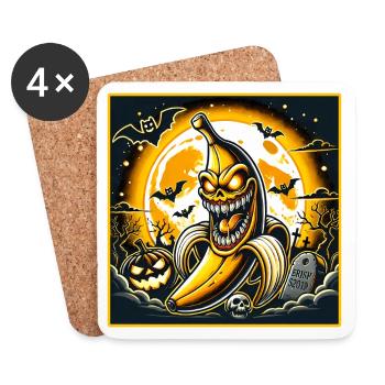 Spooky Halloween Banana - Coasters (set of 4) - white - Front