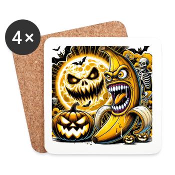 Spooky Halloween Banana - Coasters (set of 4) - white - Front