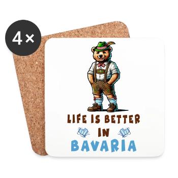Bayerischer Bär - Untersetzer (4er-Set) - Weiß - Vorne