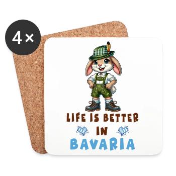 Bavarian Rabbit - Coasters (set of 4) - white - Front