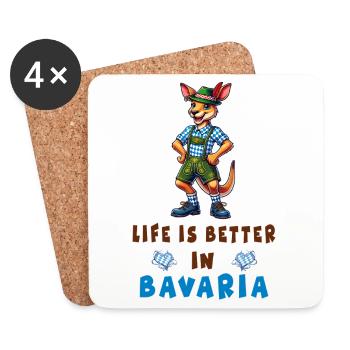 Bavarian kangaroo - Coasters (set of 4) - white - Front