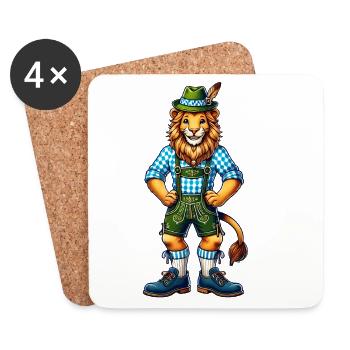 Lion bavarois - Dessous de verre (lot de 4) - blanc - Devant