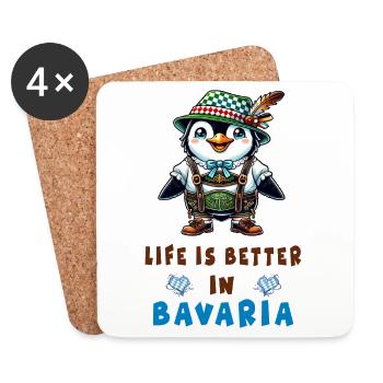 Manchot bavarois - Dessous de verre (lot de 4) - blanc - Devant