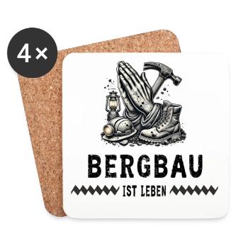 Mining is life - Coasters (set of 4) - white - Front