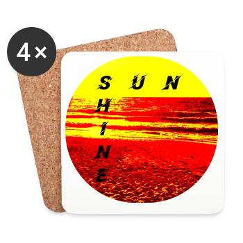 SunShine Fire Sunset Summer Sun Fire - Coasters (set of 4) - white - Front