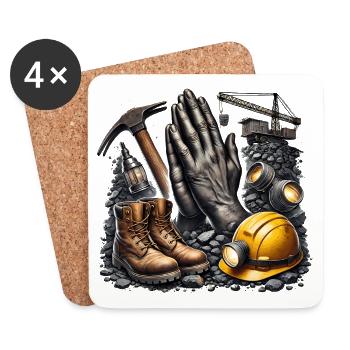 Mining is life - Coasters (set of 4) - white - Front