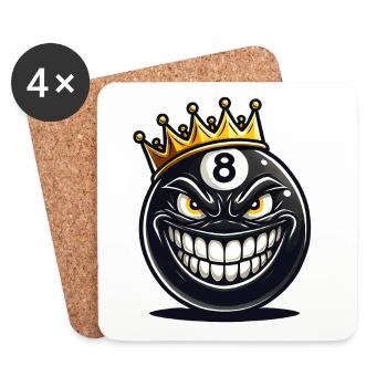 Billard König - Untersetzer (4er-Set) - Weiß - Vorne