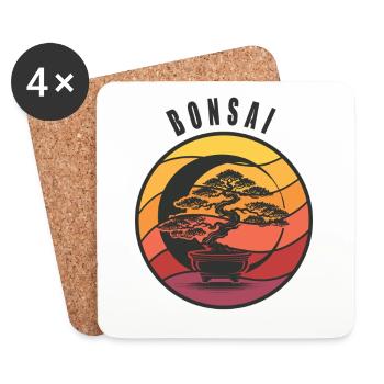 Bonsai Yin Yang - Coasters (set of 4) - white - Front
