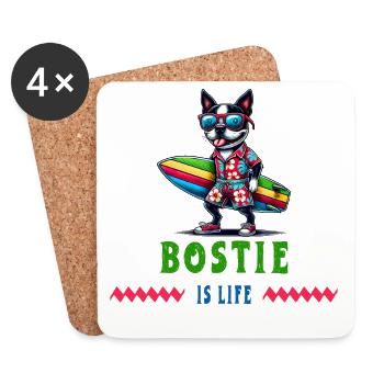 Bostie Surfer - Dessous de verre (lot de 4) - blanc - Devant