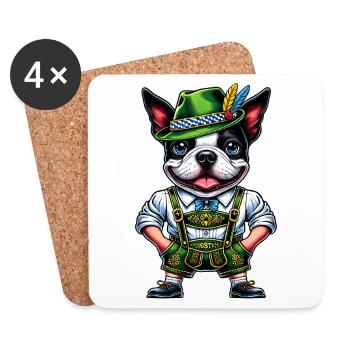 Bostie in Tracht - Untersetzer (4er-Set) - Weiß - Vorne