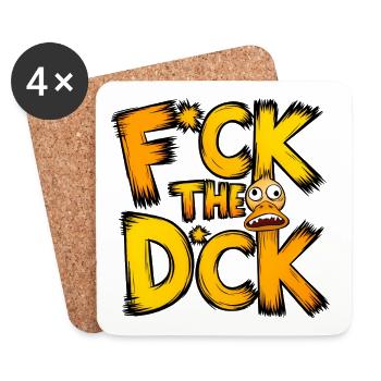 F*ck le d*ck - Dessous de verre (lot de 4) - blanc - Devant