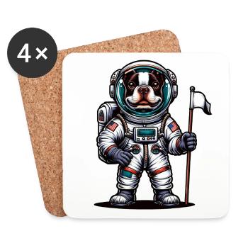 Bostie Astronaute - Dessous de verre (lot de 4) - blanc - Devant