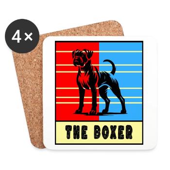 The Boxer – Strong Dog - Coasters (set of 4) - white - Front