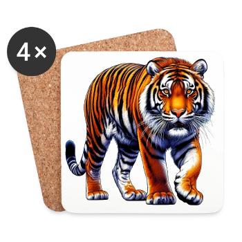 Tiger - Coasters (set of 4) - white - Front