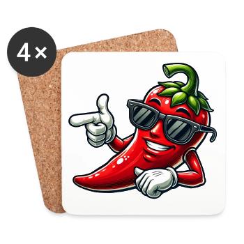 Coole Chili - Untersetzer (4er-Set) - Weiß - Vorne