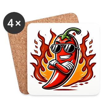 Cool chili - Coasters (set of 4) - white - Front