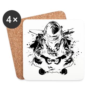 Gamer - Untersetzer (4er-Set) - Weiß - Vorne