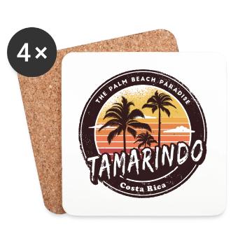 Tamarindo – Costa Rica Palmen Strand Design - Untersetzer (4er-Set) - Weiß - Vorne