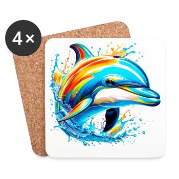 Dolphin - Coasters (set of 4) - white - Front