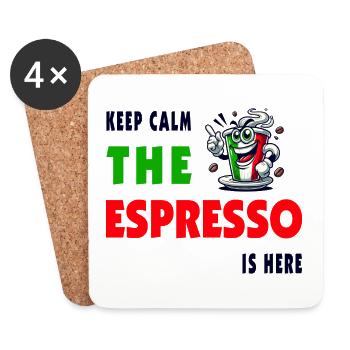 Espresso Italien / Kaffee Design - Untersetzer (4er-Set) - Weiß - Vorne