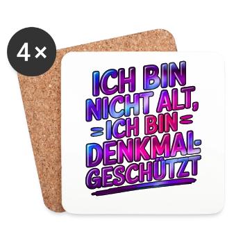 Ich bin nicht alt, ich bin denkmalgeschützt - Untersetzer (4er-Set) - Weiß - Vorne