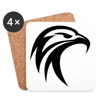 Aigle tribal - Dessous de verre (lot de 4) - blanc - Devant