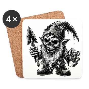 Zombie Dwarf from Hell - Coasters (set of 4) - white - Front