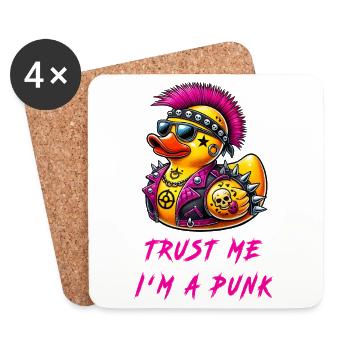 Trust me, I'm a punk / duck - Coasters (set of 4) - white - Front