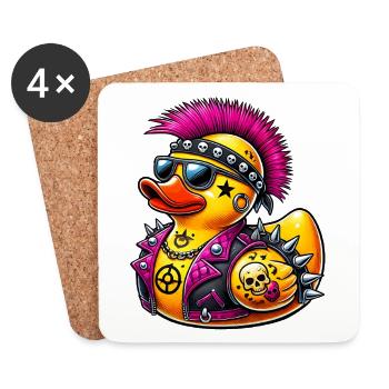 Punk rubber duck - Coasters (set of 4) - white - Front