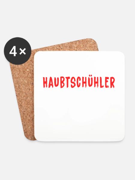 Haubtschühler – Kreative Rechtschreibung - Untersetzer (4er-Set) - Weiß