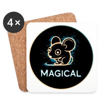 Magische Maus - Untersetzer (4er-Set) - Weiß - Vorne