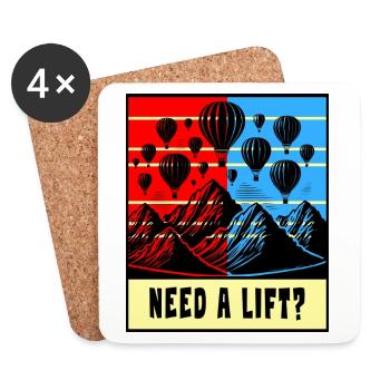 Hot Air Balloon Design - Coasters (set of 4) - white - Front