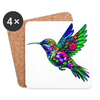 Kolibri - Untersetzer (4er-Set) - Weiß - Vorne