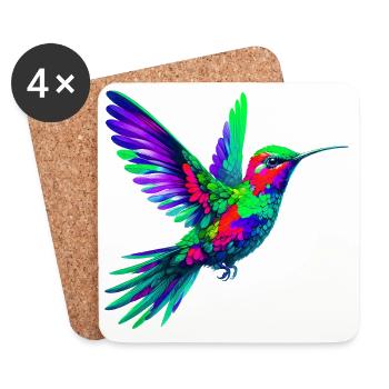 Colibri - Dessous de verre (lot de 4) - blanc - Devant
